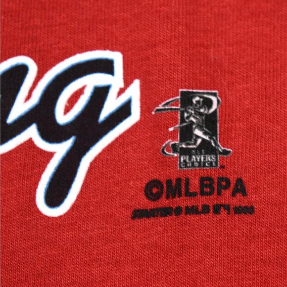 Vintage St Louis Cardinals Baseball Mark McGuire Red Starter shirt sz large USA - Picture 4 of 7